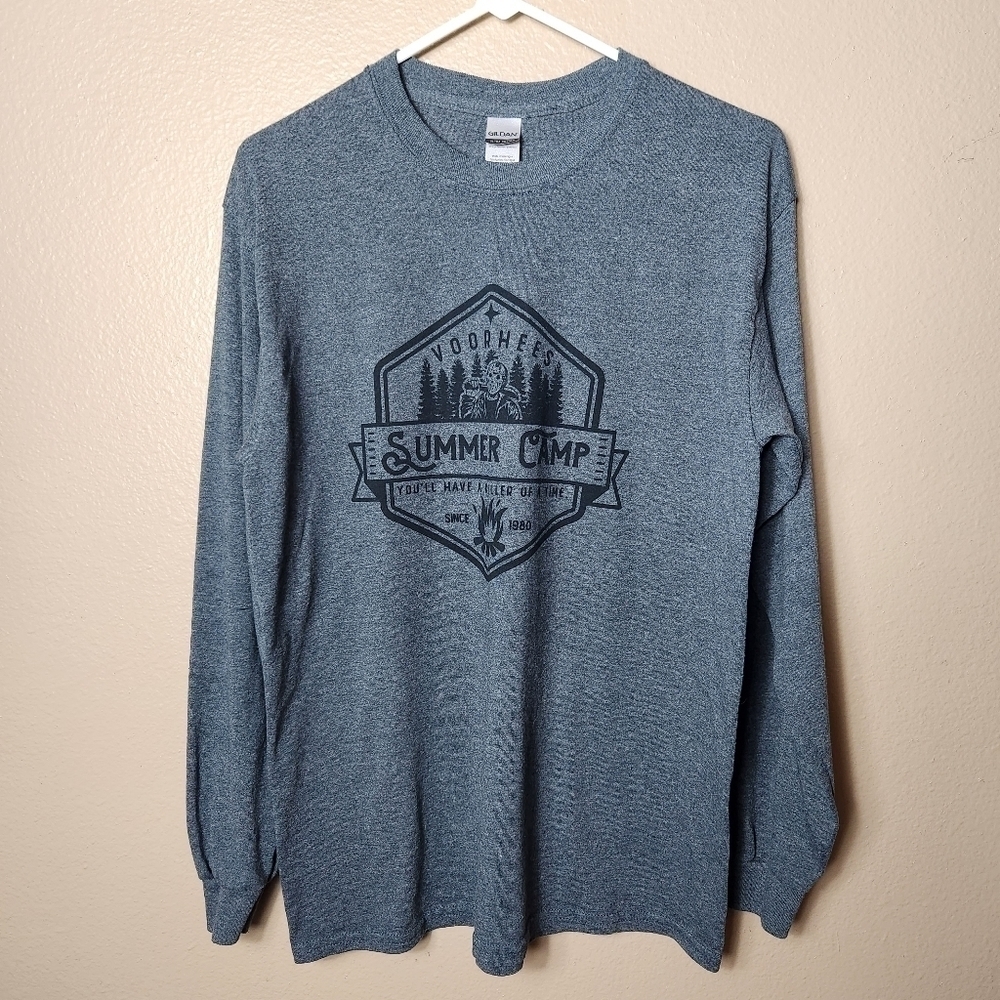 Gildan Friday the 13th Voorhees Summer Camp Graphic LS Tee-Size M